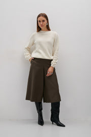 Sweter z wełny merynos elegant flow ecru