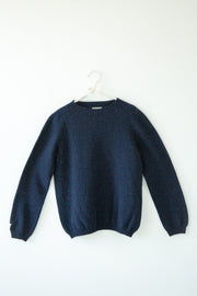 Sweter z wełny merynos granat elegant flow granatowy