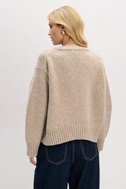 Beige chunky merino wool sweater
