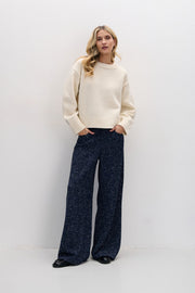 Chunky ecru merino wool sweater