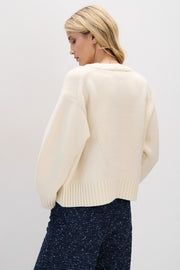 Chunky ecru merino wool sweater