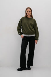 Pure Ease Merino Wool Sweater Olive