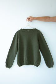 Elegant Flow Olive Merino Wool Sweater