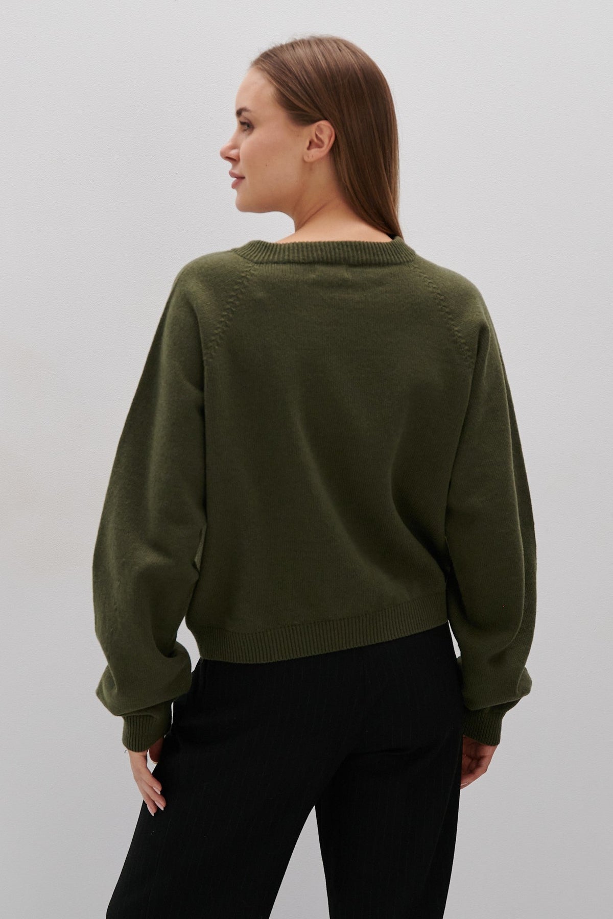 Pure Ease Merino Wool Sweater Olive