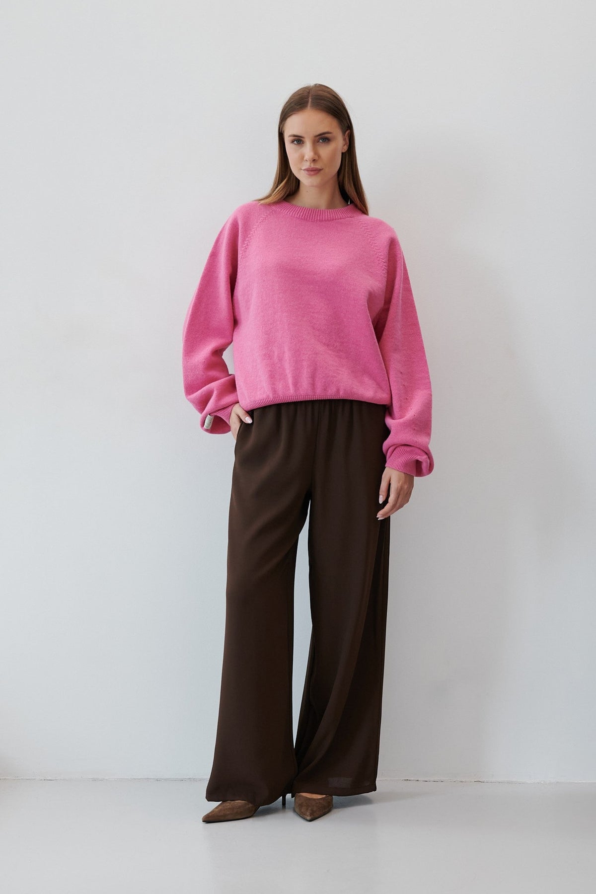 Pure Ease Pink Merino Wool Sweater