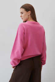 Sweter z wełny merynos pure ease różowy