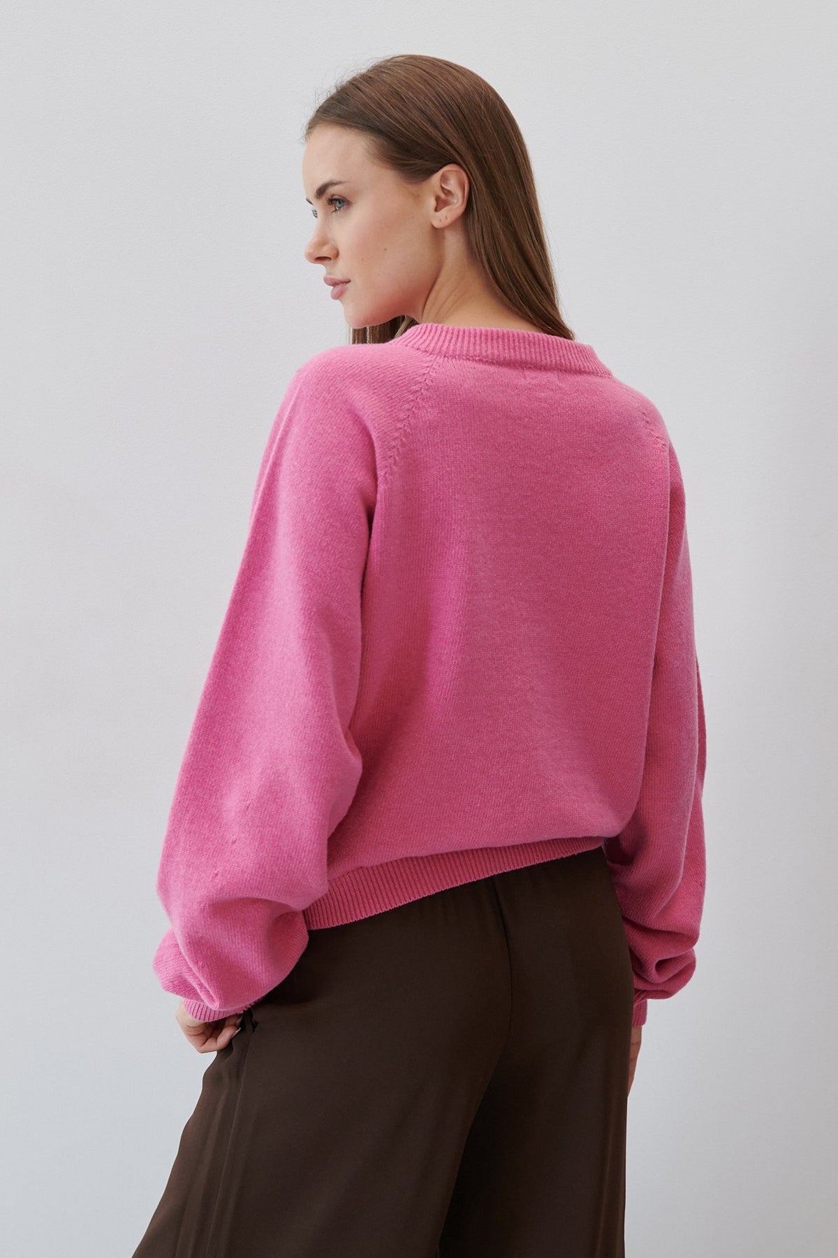Pure Ease Pink Merino Wool Sweater