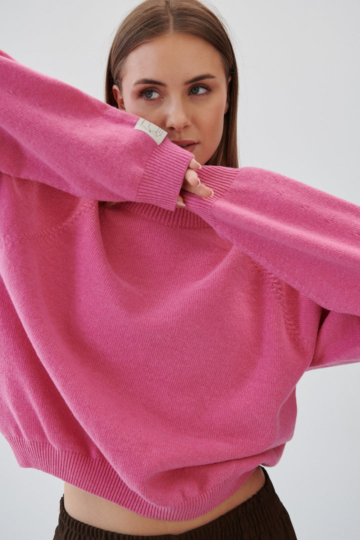 Pure Ease Pink Merino Wool Sweater