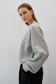 Sweter z wełny merynos pure ease szary