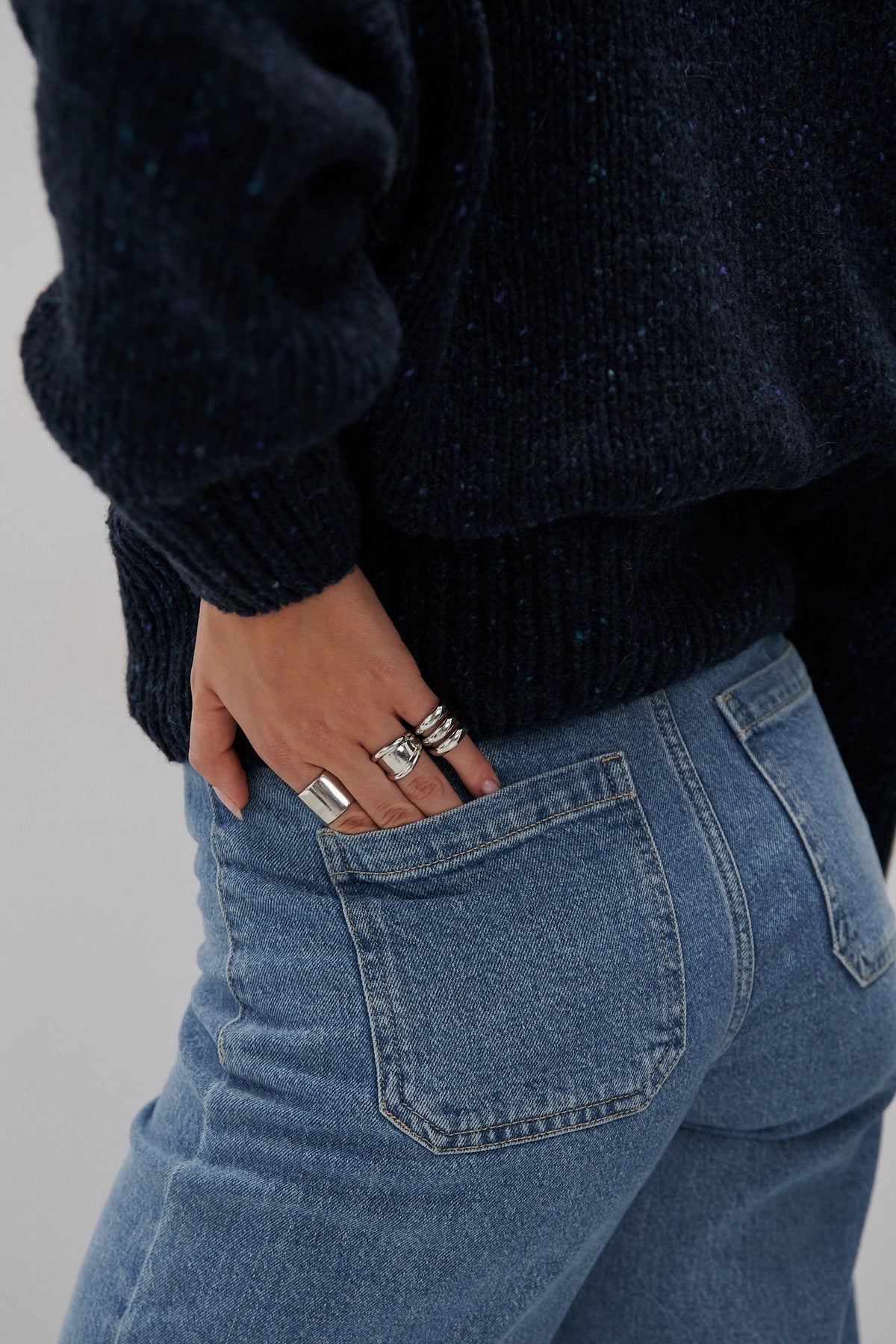 Midnight Sky navy blue wool sweater