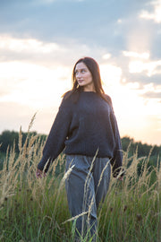 Midnight Sky navy blue wool sweater