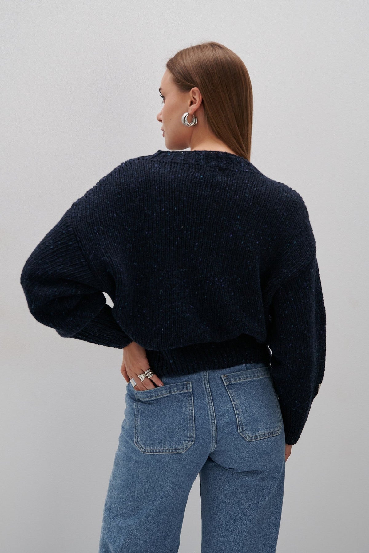 Midnight Sky navy blue wool sweater