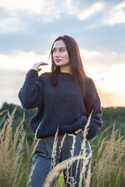 Midnight Sky navy blue wool sweater