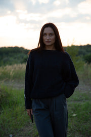 Midnight Sky navy blue wool sweater
