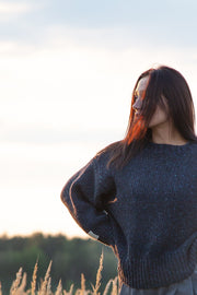 Midnight Sky navy blue wool sweater