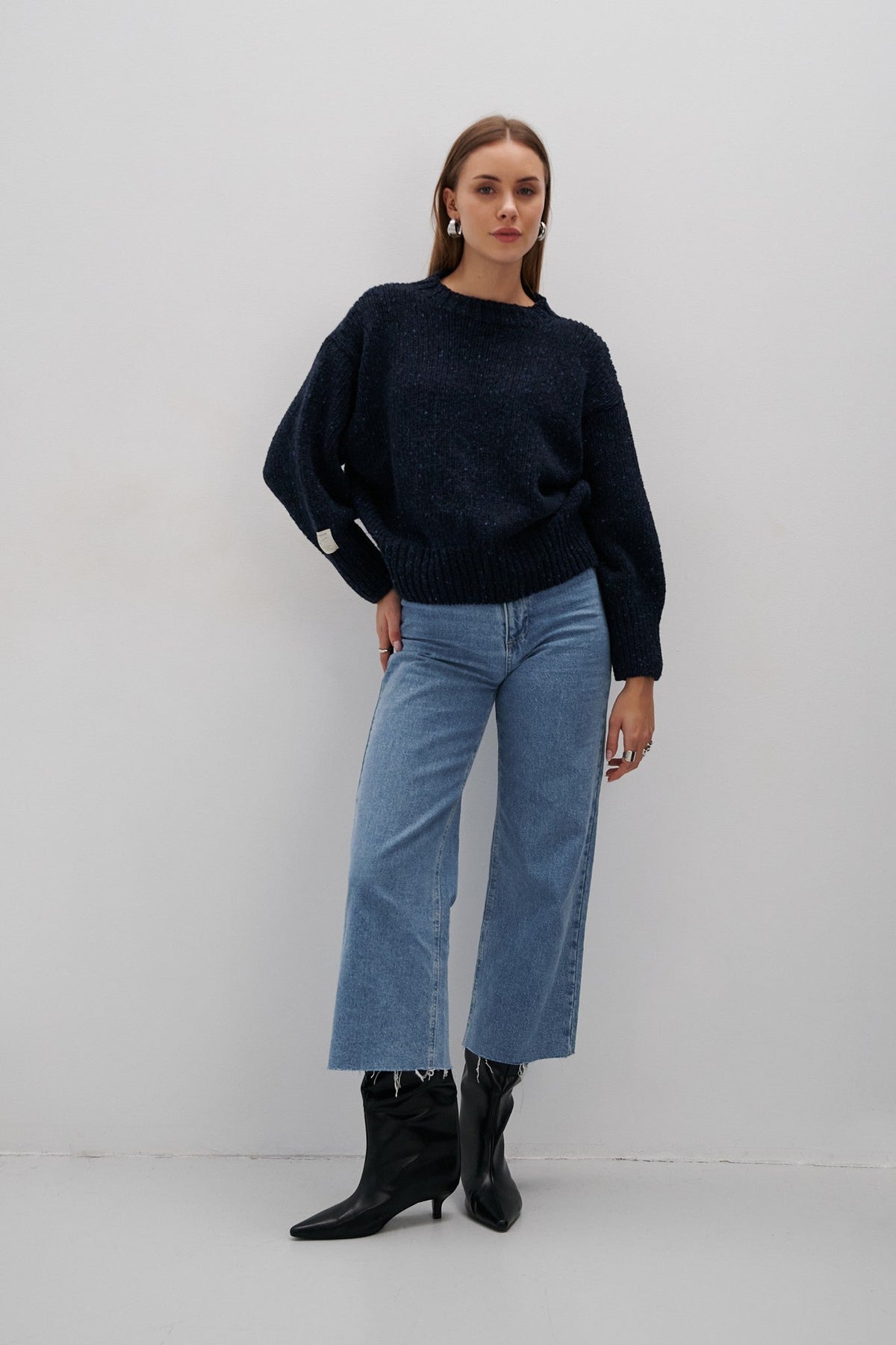 Midnight Sky navy blue wool sweater