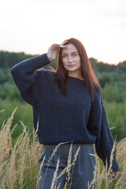 Midnight Sky navy blue wool sweater