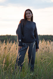 Sweter z wełny Midnight Sky granat granatowy