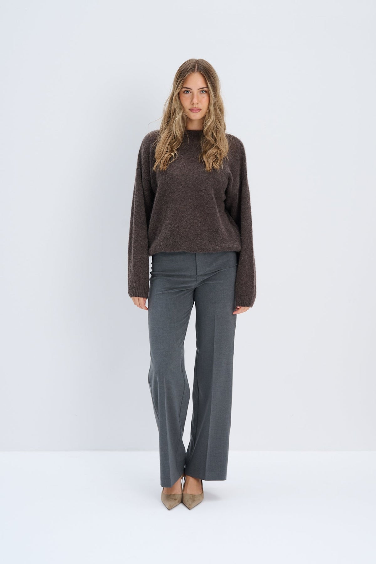 Aura Lightweight Brown Alpaca Wool Sweater