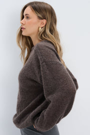 Aura Lightweight Brown Alpaca Wool Sweater