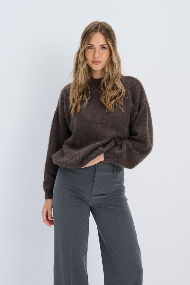 Aura Lightweight Brown Alpaca Wool Sweater