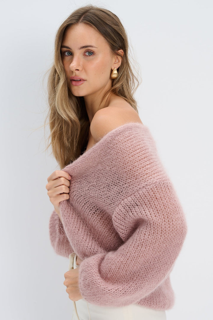 Cardigan of the kid moher Mistéra mocha