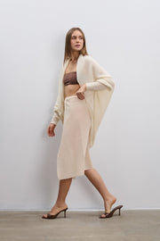 Delicate, elegant ecru silk cardigan