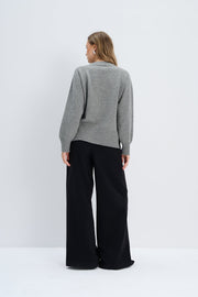 Sweter z wełny merynos Mellow szary