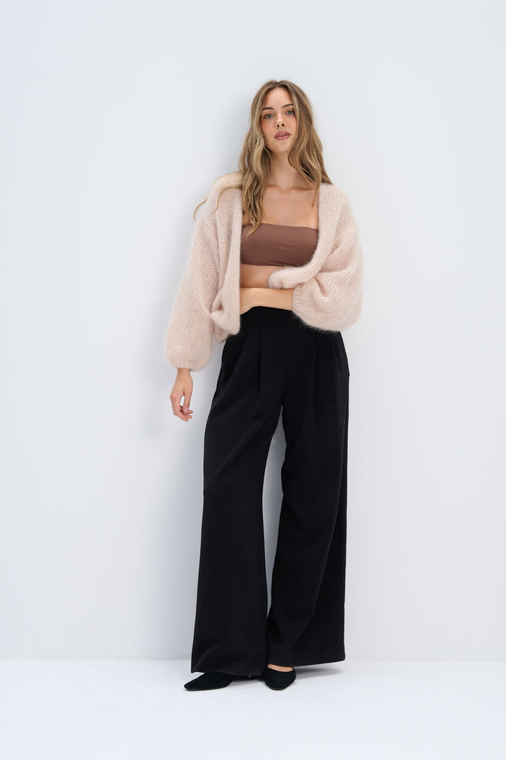 Cardigan of kid moher Mistéra powdery pink