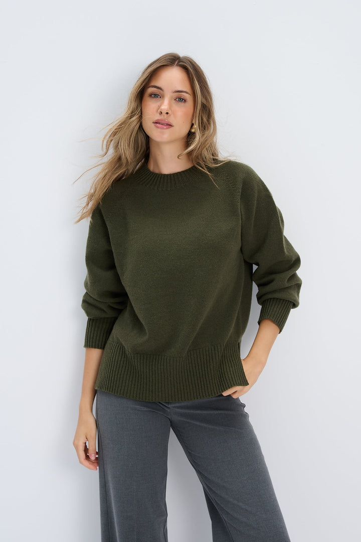 Merinos Mellow wool sweater olive