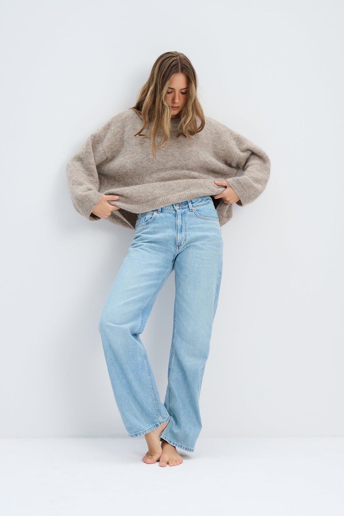Avalon taupe wool sweater