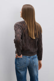 Delicate pink alpaca wool mist cardigan