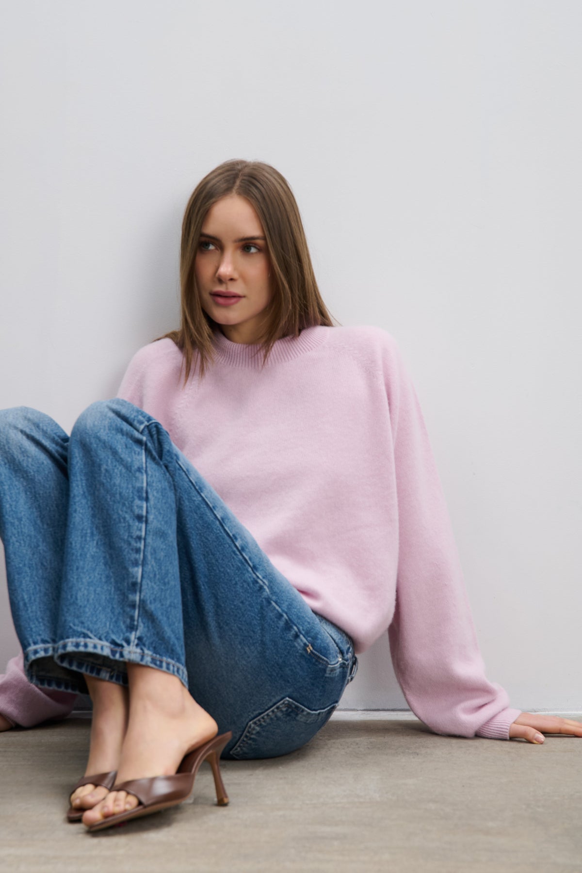 Cashmere Velvet Air Light Pink Cashmere Sweater