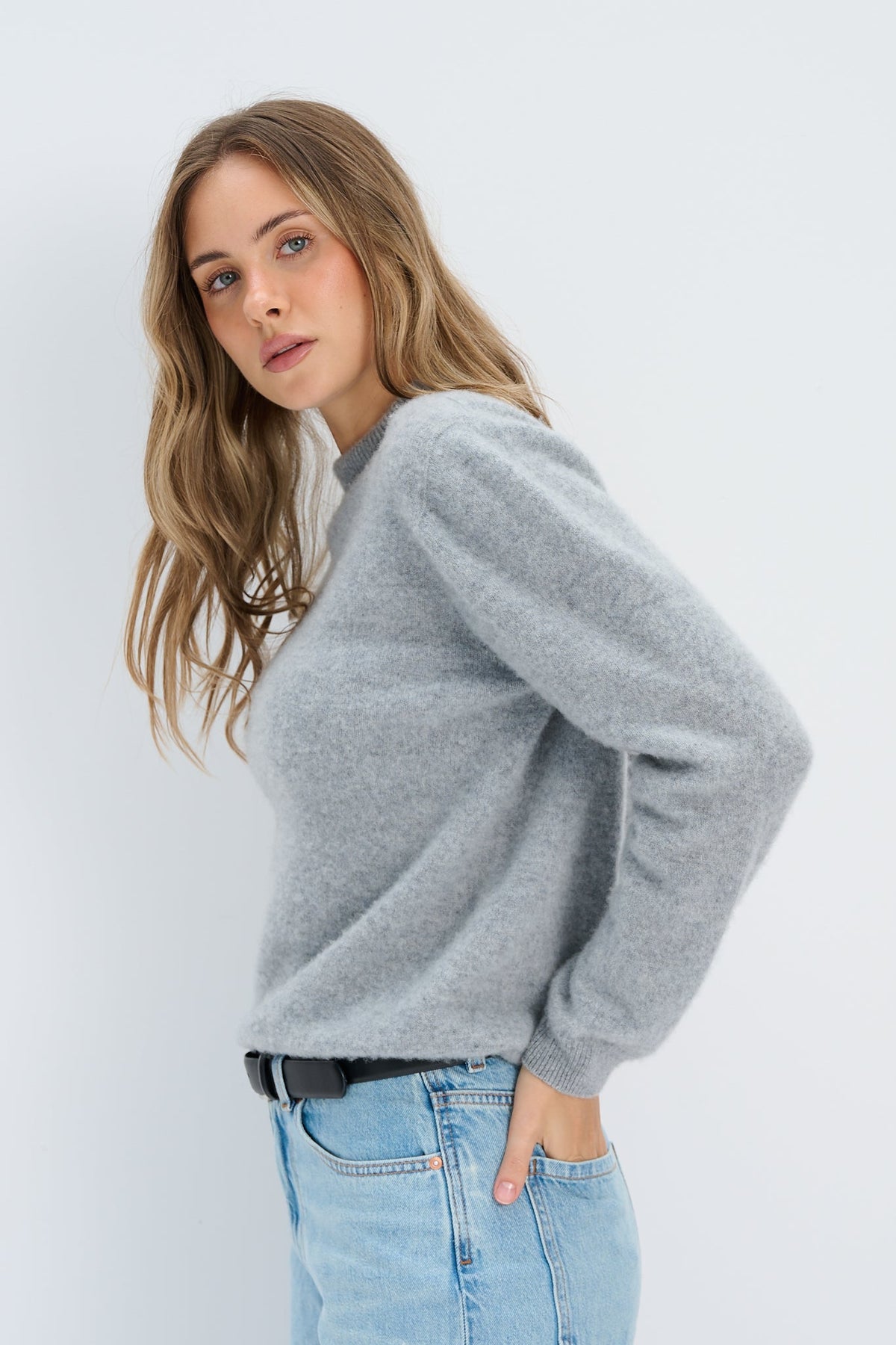 Sweter z kaszmiru CASHMERE PURE FORM szary