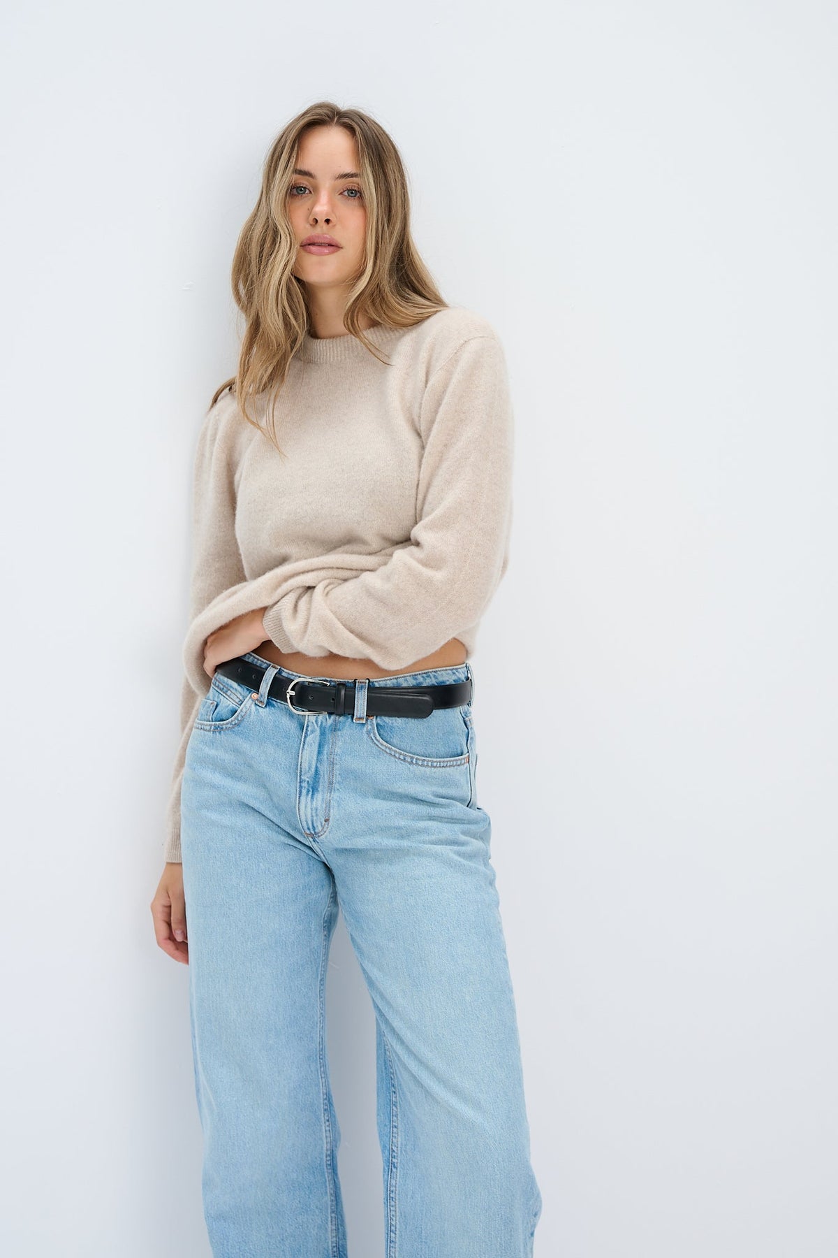 Sweter z kaszmiru CASHMERE PURE FORM beżowy