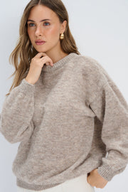 Lekki sweter z wełny alpaki Aura taupe
