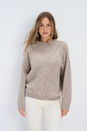 Lekki sweter z wełny alpaki Aura taupe