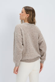 Aura Lightweight Beige Alpaca Wool Sweater