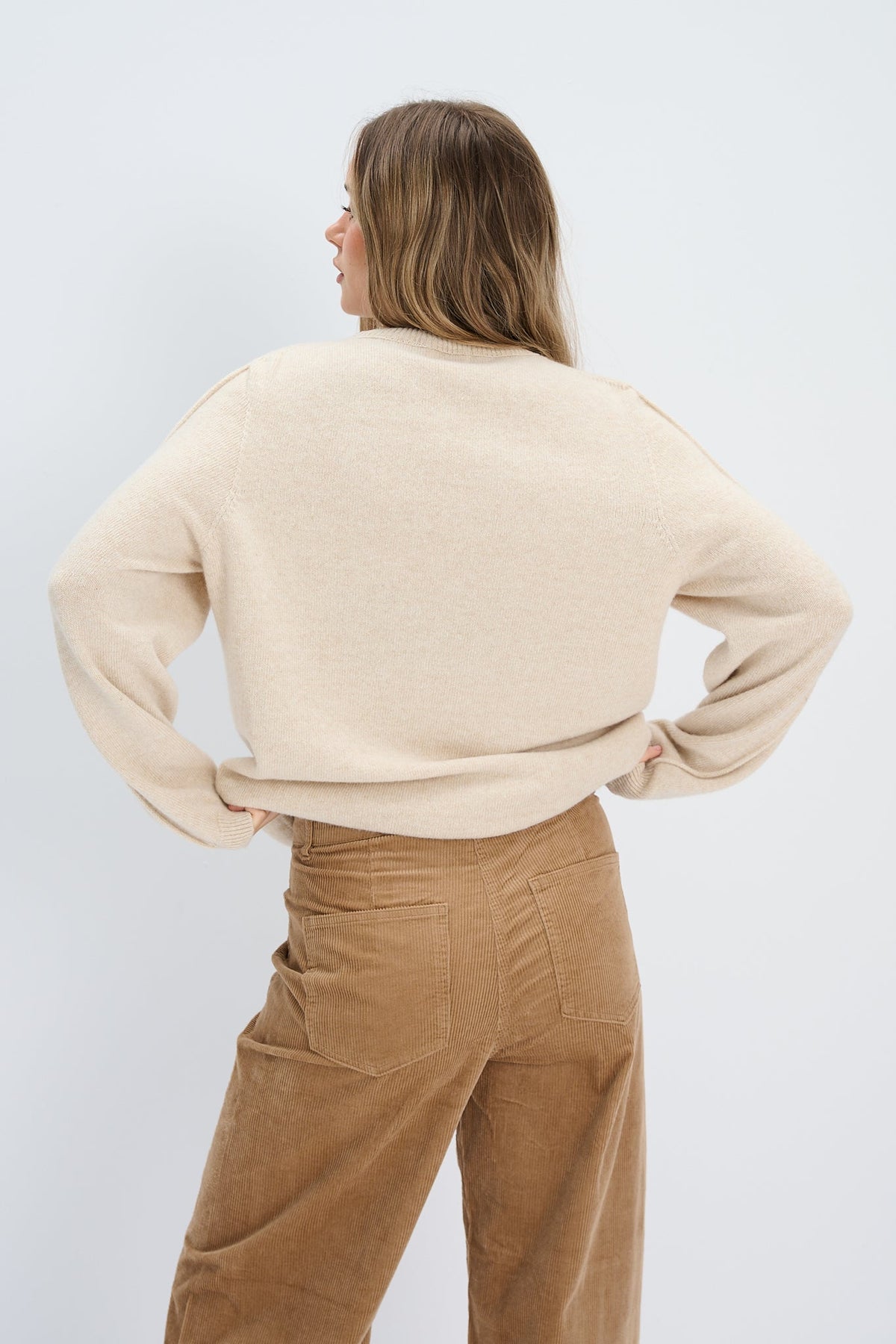 Softscape Beige Cashmere and Merino Wool Sweater
