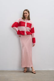 Sweet Ritual red alpaca wool cardigan