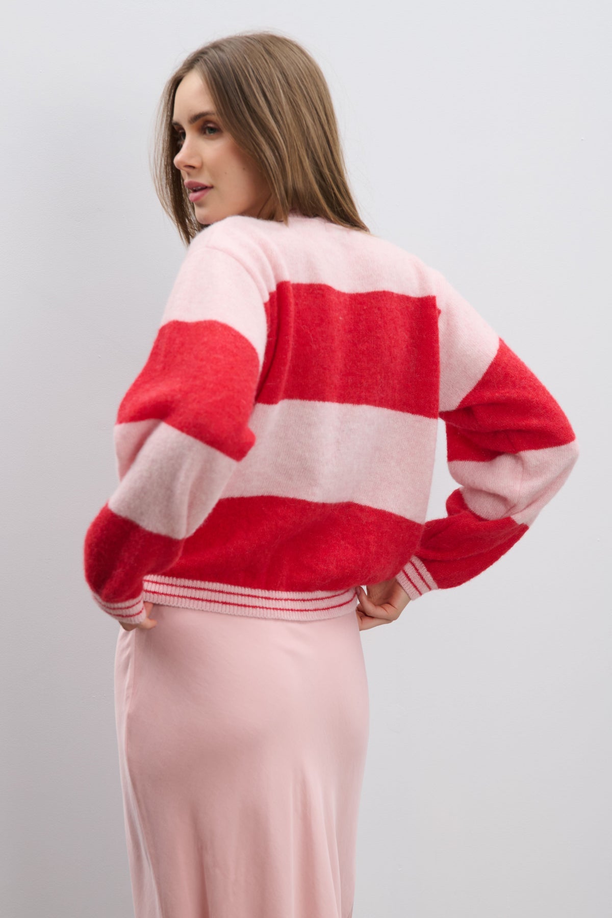 Sweet Ritual Red Alpaca Wool Cardigan