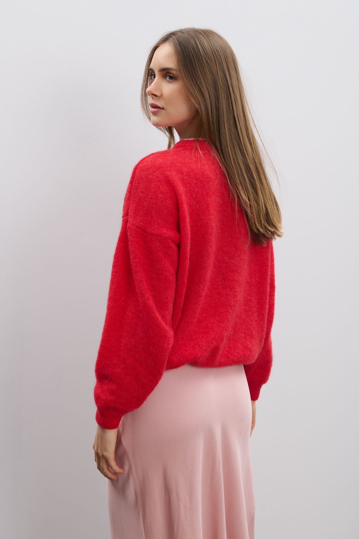 Sweter z wełny alpaki Candy Knit czerwony