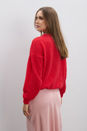 Candy Knit red alpaca wool sweater