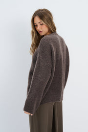 Sweter z wełny alpaki Avalon brązowy