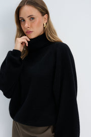 Cashmere sweater with golf CASHMERE VELVET AIR black