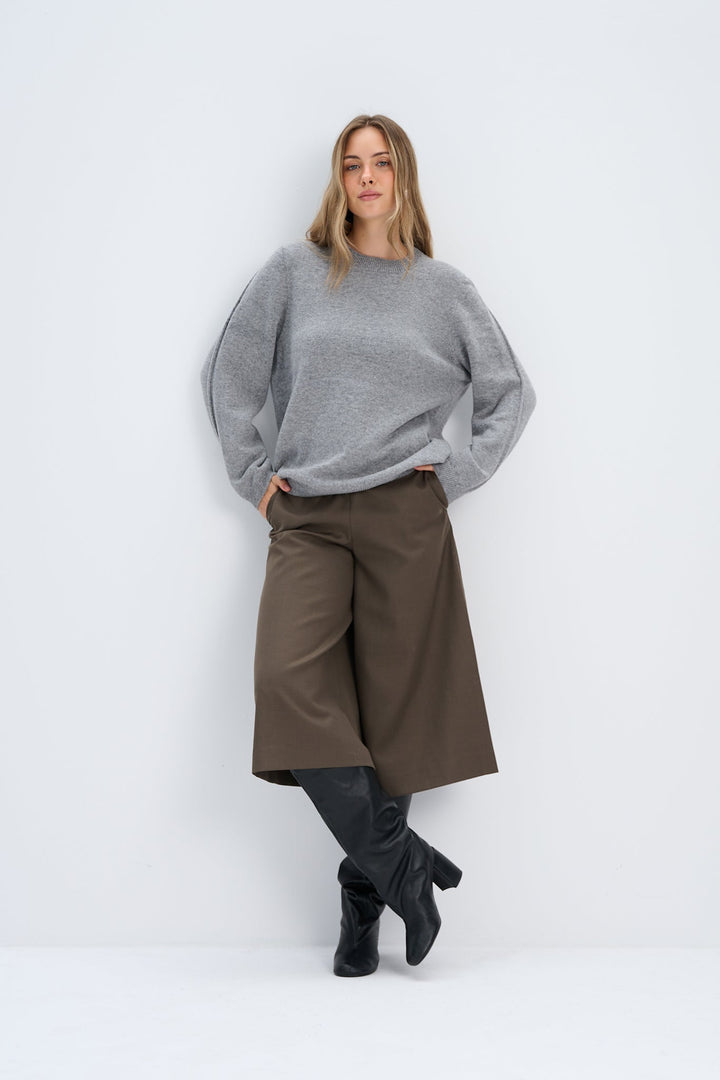 Cashmere and wool sweater merinos Softscape grey