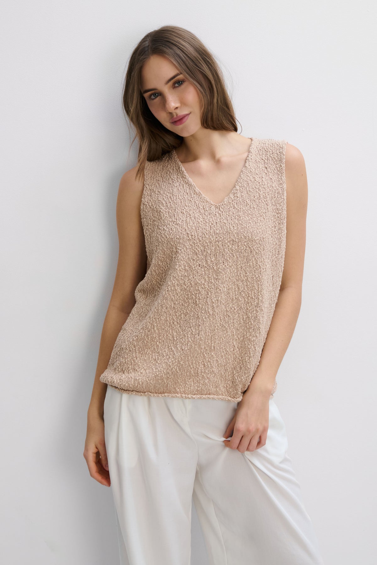 Organic cotton top caramel