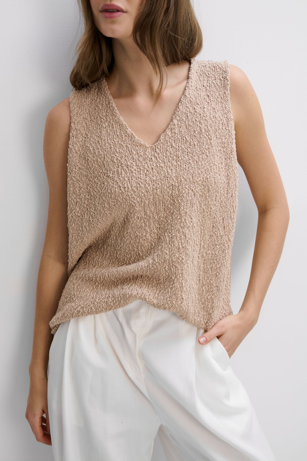 Organic cotton top caramel