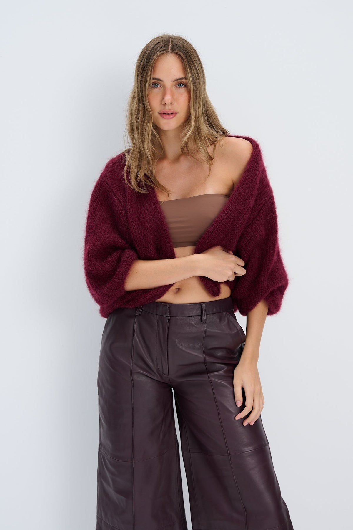 Cardigan of the kid moher Mistéra burgund