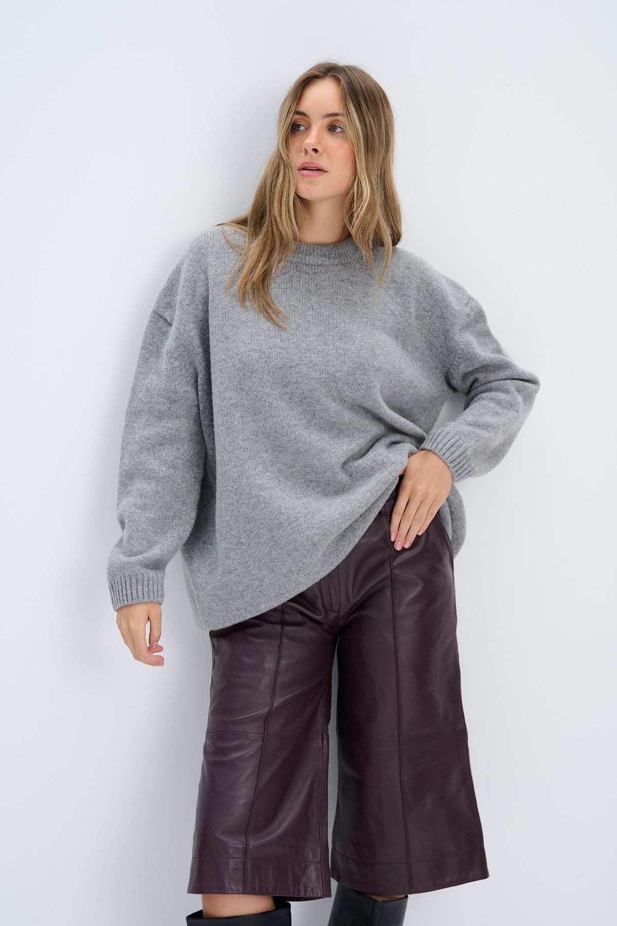 Éloise cashmere and merino wool sweater, red